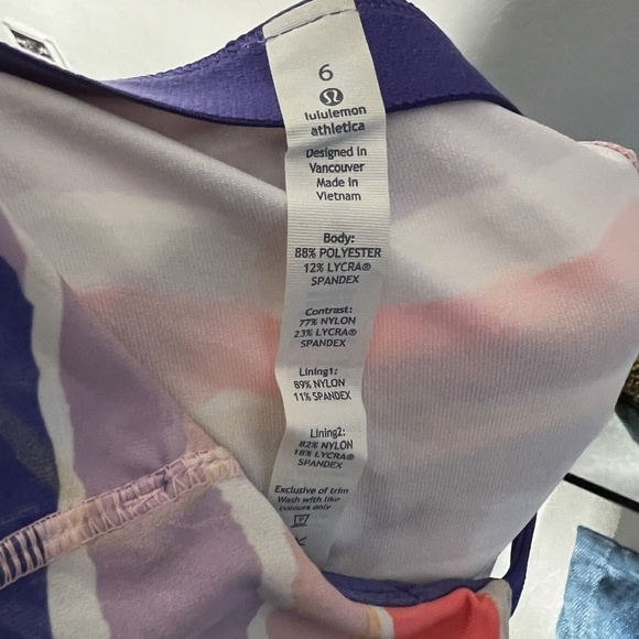 LULULEMON Women’s Dancing Warrior Tank Top White Iris Flower Bleacher Stripe 6 - Picture 6 of 6